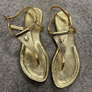 Gold Tory Burch thong sandals 8m